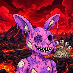 Oozlings #2473, Zombie Bunny · Lava Fields