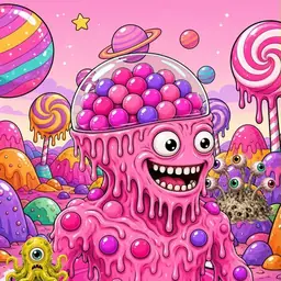Oozlings #2477, Gumball Brain · Candy Planet