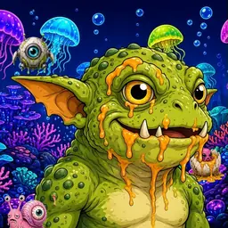 Oozlings #2478, Toad Goblin · Glow Reef