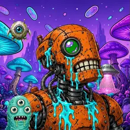Oozlings #248, Rusty Robot · Fungus Forest