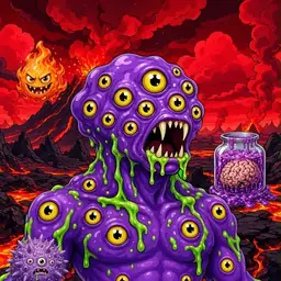 Oozlings #2490, Eyeball Cluster · Lava Fields