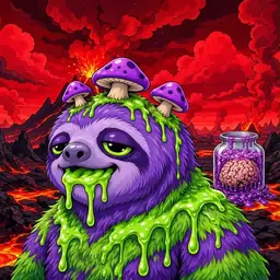 Oozlings #2504, Slime Sloth · Lava Fields