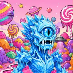 Oozlings #2505, Ice Cyclops · Candy Planet