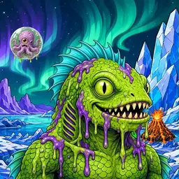 Oozlings #2506, Swamp Fish · Aurora Ice
