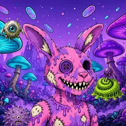 Oozlings #251, Zombie Bunny · Fungus Forest