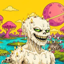 Oozlings #2517, Candle Wax · Turquoise Swamp