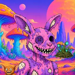 Oozlings #2518, Zombie Bunny · Mushroom Desert
