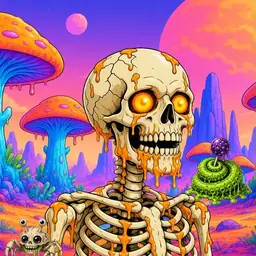 Oozlings #2528, Skull · Mushroom Desert
