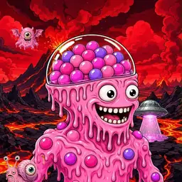 Oozlings #2530, Gumball Brain · Lava Fields