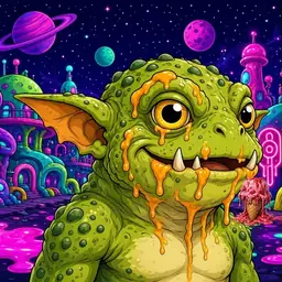 Oozlings #2533, Toad Goblin · Neon City