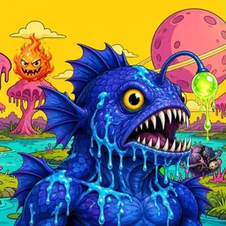 Oozlings #2534, Anglerfish · Turquoise Swamp