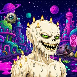 Oozlings #2536, Candle Wax · Neon City