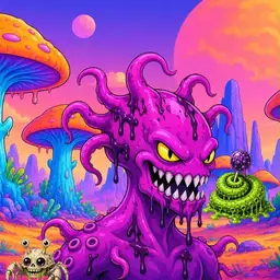 Oozlings #2540, Squid · Mushroom Desert