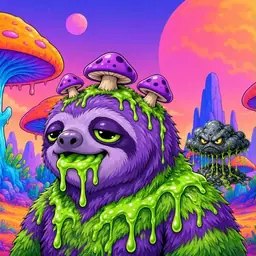 Oozlings #2548, Slime Sloth · Mushroom Desert