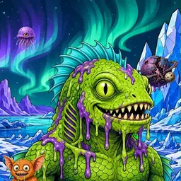 Oozlings #2549, Swamp Fish · Aurora Ice