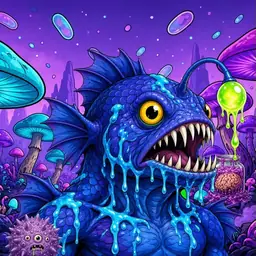 Oozlings #255, Anglerfish · Fungus Forest