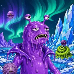 Oozlings #2552, Slug · Aurora Ice