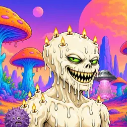 Oozlings #2553, Candle Wax · Mushroom Desert