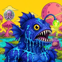 Oozlings #2555, Anglerfish · Turquoise Swamp