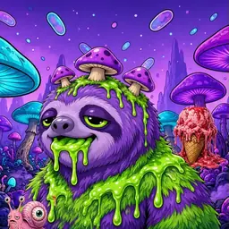 Oozlings #2559, Slime Sloth · Fungus Forest