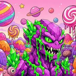 Oozlings #256, Mutated Crystal Rock · Candy Planet