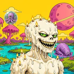 Oozlings #2561, Candle Wax · Turquoise Swamp