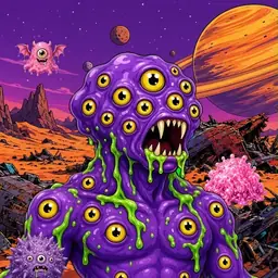 Oozlings #2562, Eyeball Cluster · Ship Junkyard