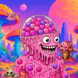 Oozlings #2563, Gumball Brain · Mushroom Desert