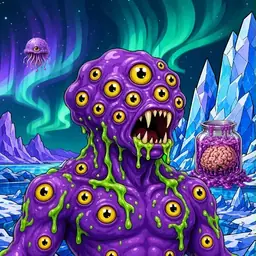 Oozlings #2564, Eyeball Cluster · Aurora Ice