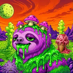 Oozlings #2568, Mutated Slime Sloth · Acid Lake