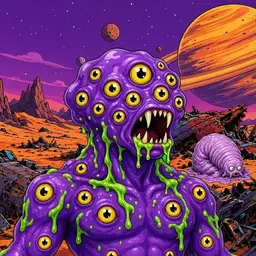 Oozlings #257, Eyeball Cluster · Ship Junkyard