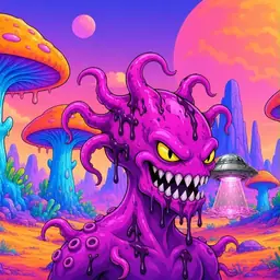 Oozlings #2571, Squid · Mushroom Desert