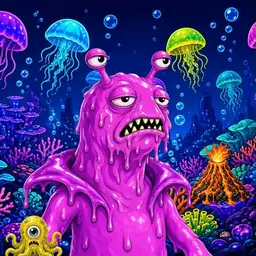 Oozlings #2578, Mutated Slug · Glow Reef