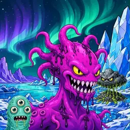 Oozlings #2579, Squid · Aurora Ice