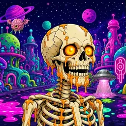 Oozlings #2587, Skull · Neon City