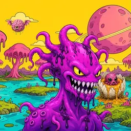 Oozlings #2589, Squid · Turquoise Swamp