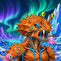 Oozlings #2593, Mutated Crab · Aurora Ice