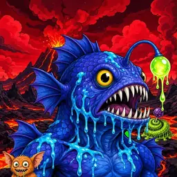 Oozlings #2594, Anglerfish · Lava Fields