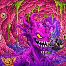 Oozlings #2596, Squid · Flesh Cave