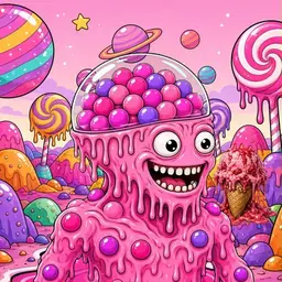 Oozlings #2597, Gumball Brain · Candy Planet