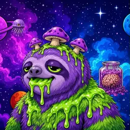 Oozlings #2598, Slime Sloth · Void Nebula
