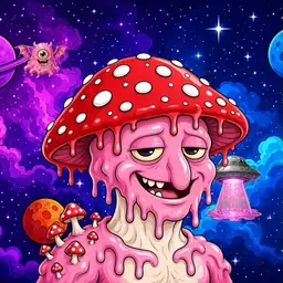 Oozlings #2602, Mushroom Head · Void Nebula