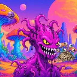 Oozlings #2603, Squid · Mushroom Desert