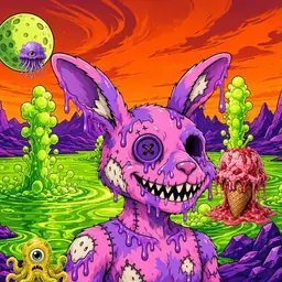 Oozlings #2604, Zombie Bunny · Acid Lake