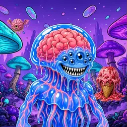 Oozlings #2606, Mutated Jellyfish Brain · Fungus Forest