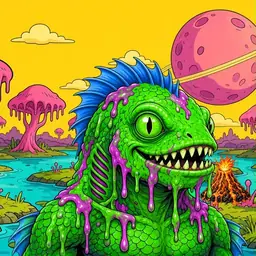 Oozlings #2609, Mutated Swamp Fish · Turquoise Swamp