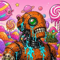 Oozlings #261, Rusty Robot · Candy Planet