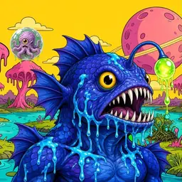 Oozlings #2610, Anglerfish · Turquoise Swamp