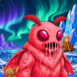 Oozlings #2612, Mutated Mutant Moth · Aurora Ice