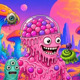 Oozlings #2613, Gumball Brain · Mushroom Desert